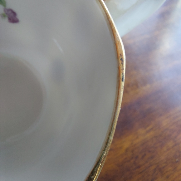 ESD Japan Hand Painted Purple Floral Teacup Only Gold Rimmed Vintage - Picture 2 of 8
